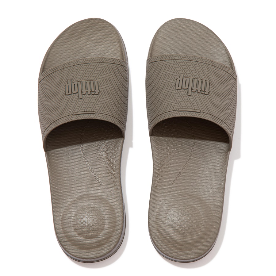 Fitflop iQUSHION Mens Pool Slides Timberwolf