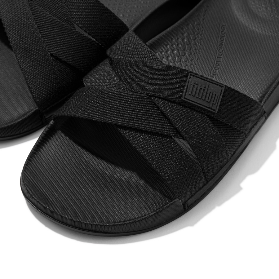 Fitflop iQUSHION Multi-Strap Slides All Black