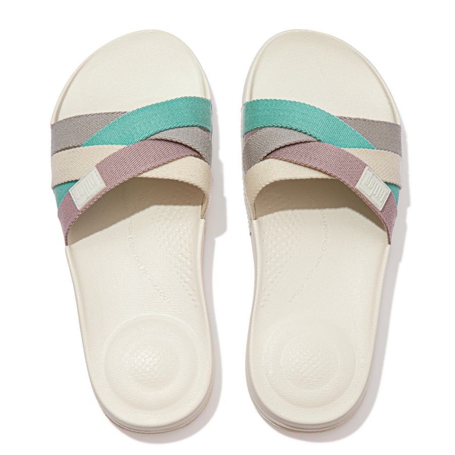 Fitflop iQUSHION Multi-Strap Slides Cream Mix