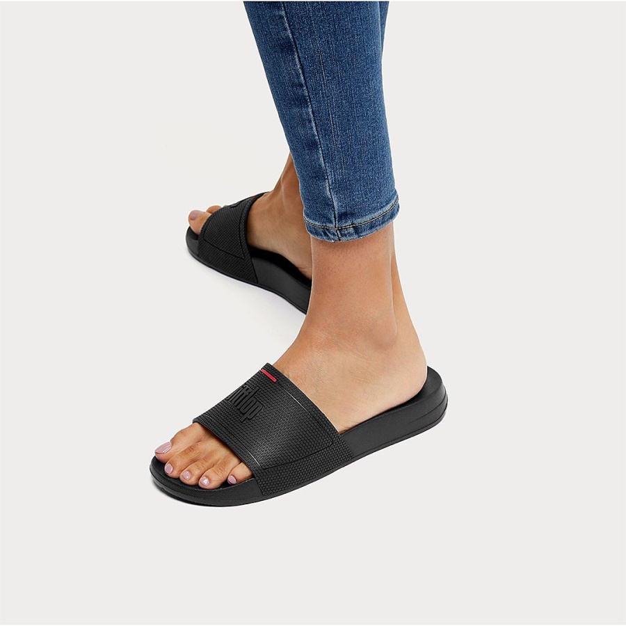 Fitflop iQUSHION Pool Slides Black