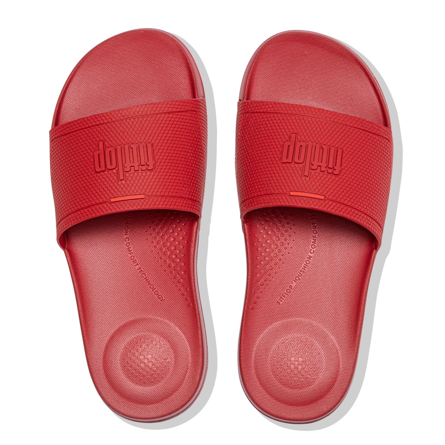 Fitflop iQUSHION Pool Slides Scarlet Red