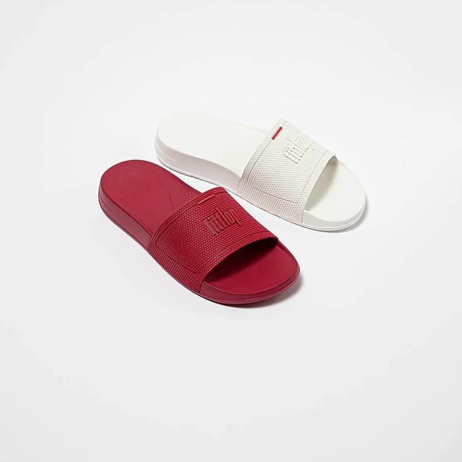 Fitflop iQUSHION Pool Slides Scarlet Red