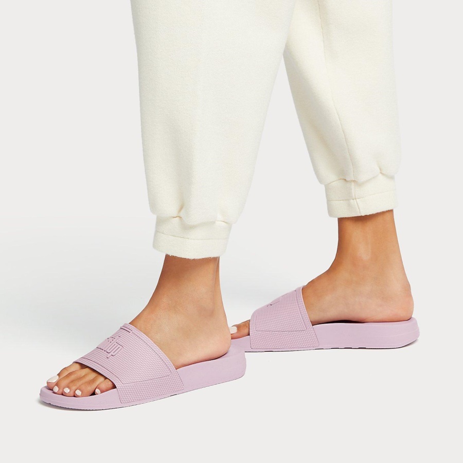 Fitflop iQUSHION Pool Slides Soft Lilac