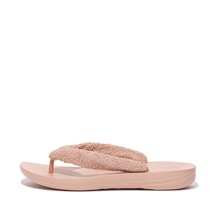 Fitflop iQUSHION Towelling Flip-Flops Naked Pink