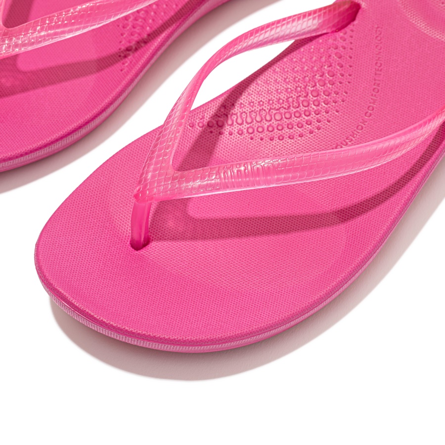 Fitflop iQUSHION Transparent Flip-Flops Fuchsia Rose