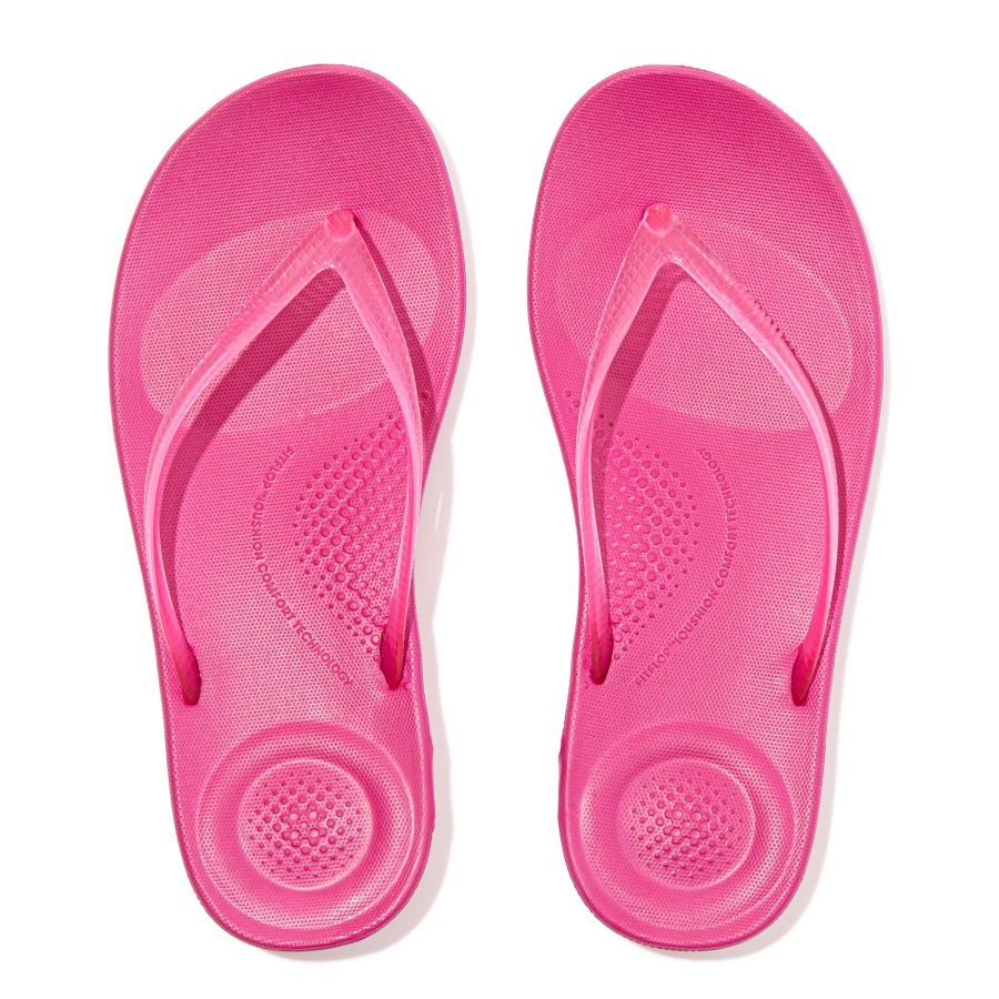 Fitflop iQUSHION Transparent Flip-Flops Fuchsia Rose