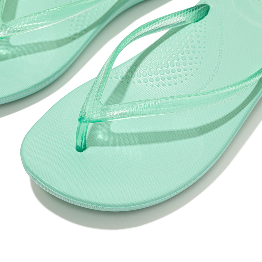 Fitflop iQUSHION Transparent Flip-Flops Sea Foam Green