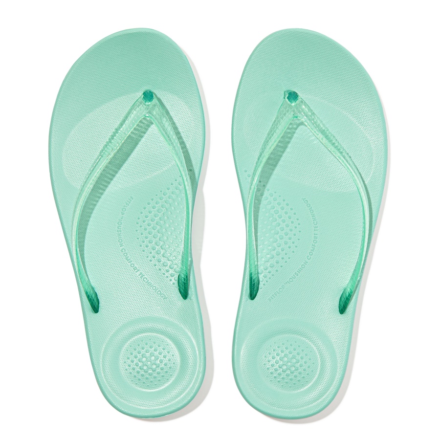 Fitflop iQUSHION Transparent Flip-Flops Sea Foam Green