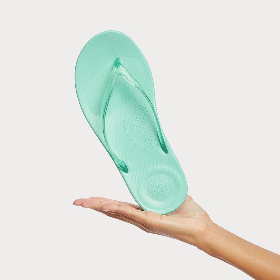 Fitflop iQUSHION Transparent Flip-Flops Sea Foam Green