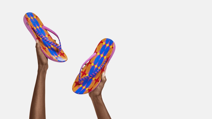 Fitflop iQUSHION X YINKA ILORI Flip-Flops Blue-Plum