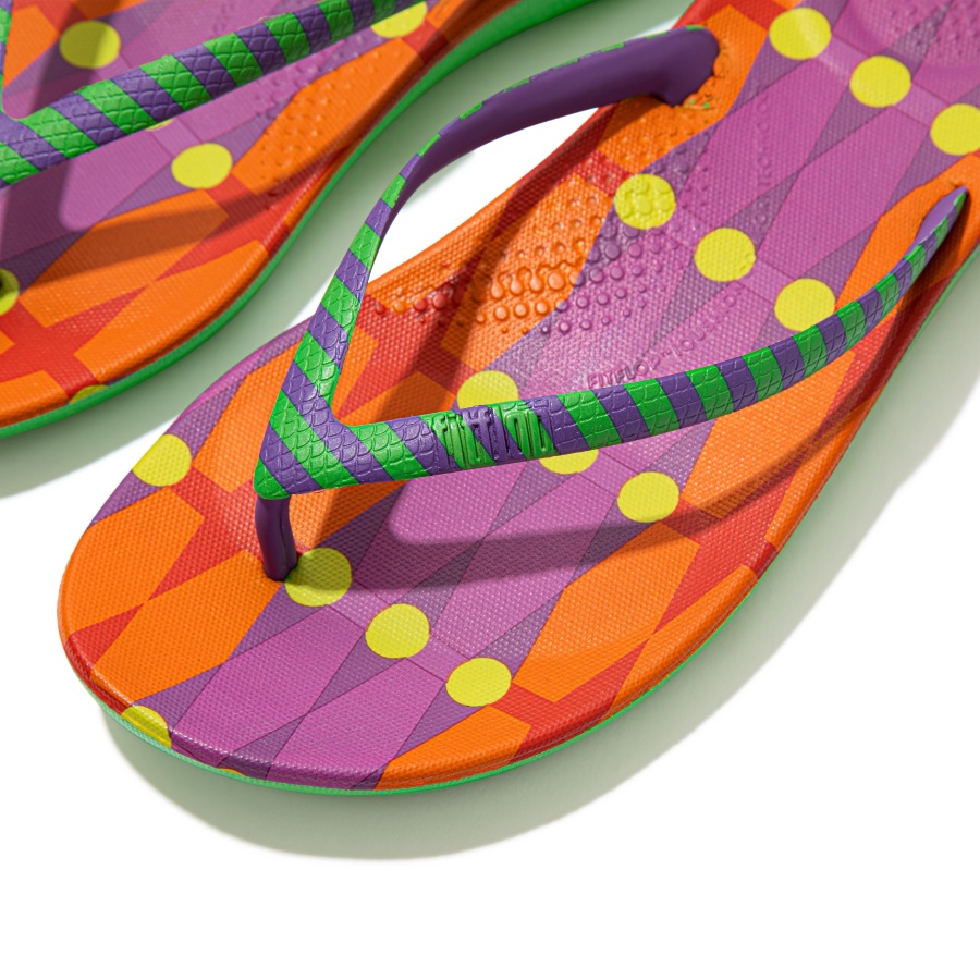 Fitflop iQUSHION X YINKA ILORI Flip-Flops Green-Lilac