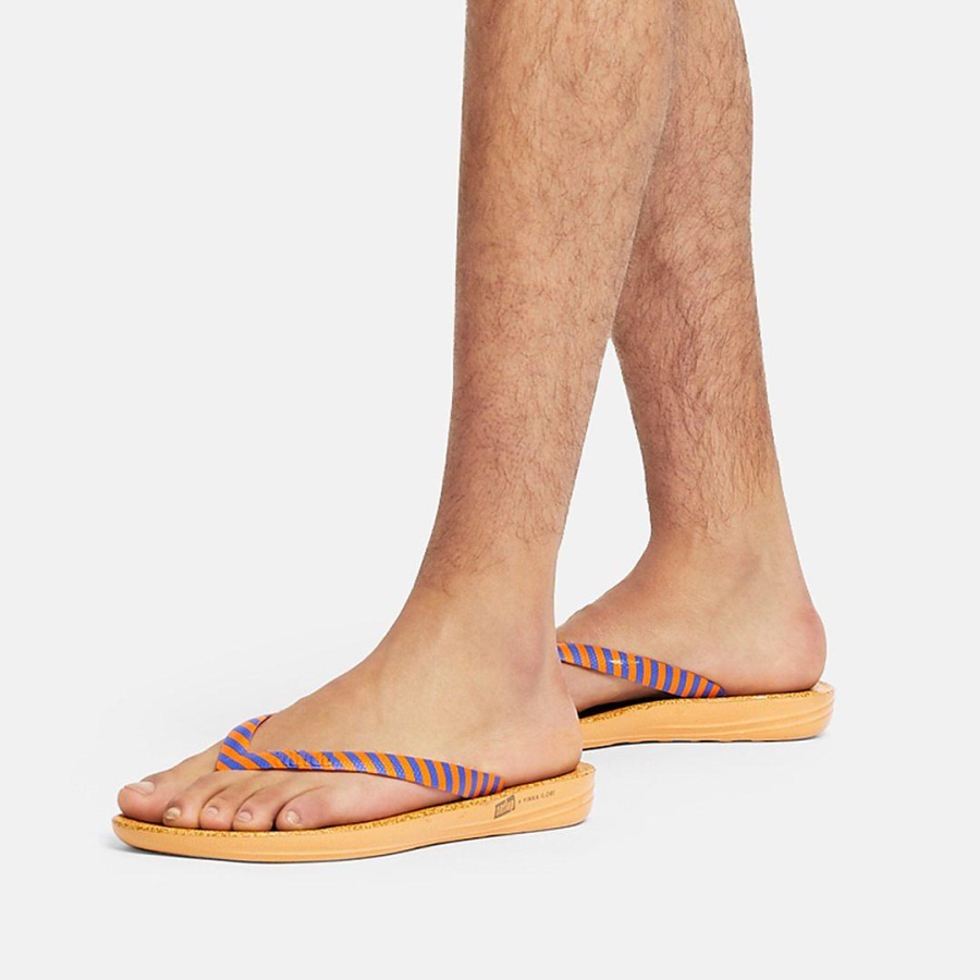 Fitflop iQUSHION X YINKA ILORI Mens Flip-Flops Orange-Blue