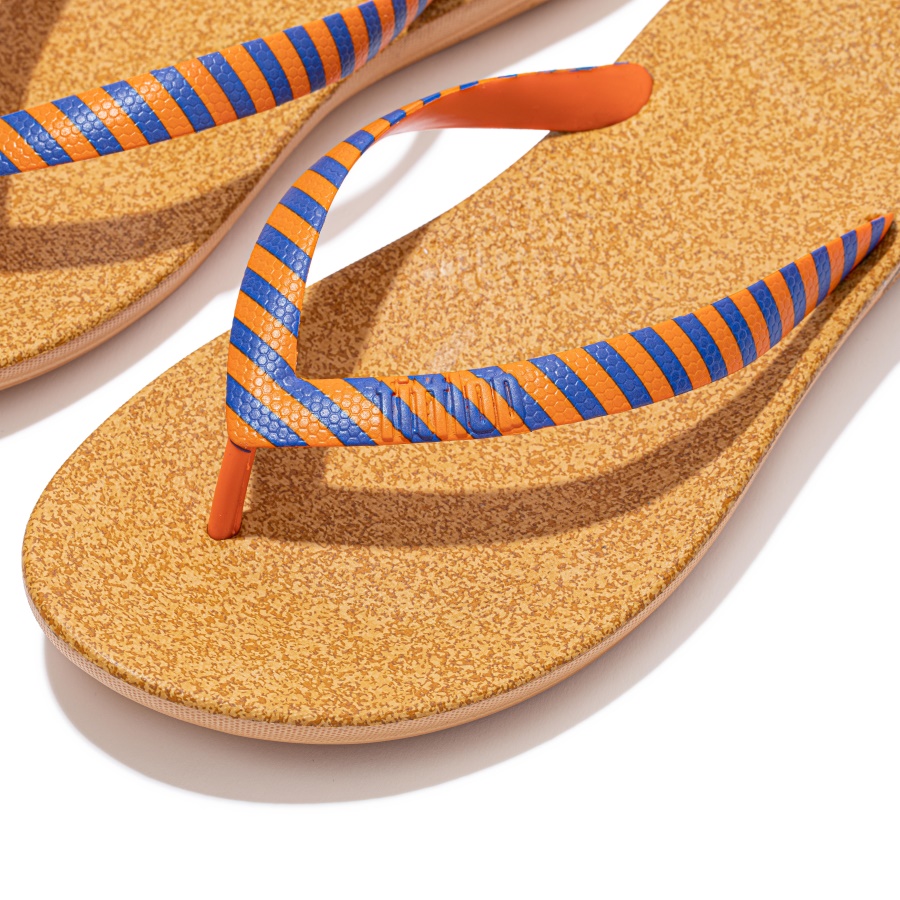 Fitflop iQUSHION X YINKA ILORI Mens Flip-Flops Orange-Blue