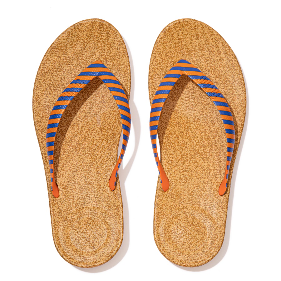 Fitflop iQUSHION X YINKA ILORI Mens Flip-Flops Orange-Blue