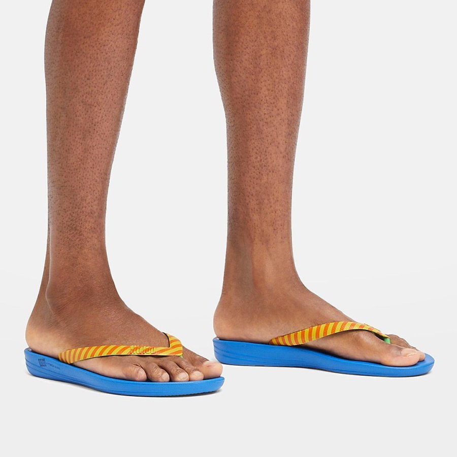 Fitflop iQUSHION X YINKA ILORI Mens Flip-Flops Yellow-Red Alert