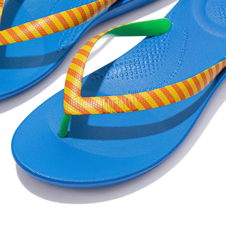 Fitflop iQUSHION X YINKA ILORI Mens Flip-Flops Yellow-Red Alert