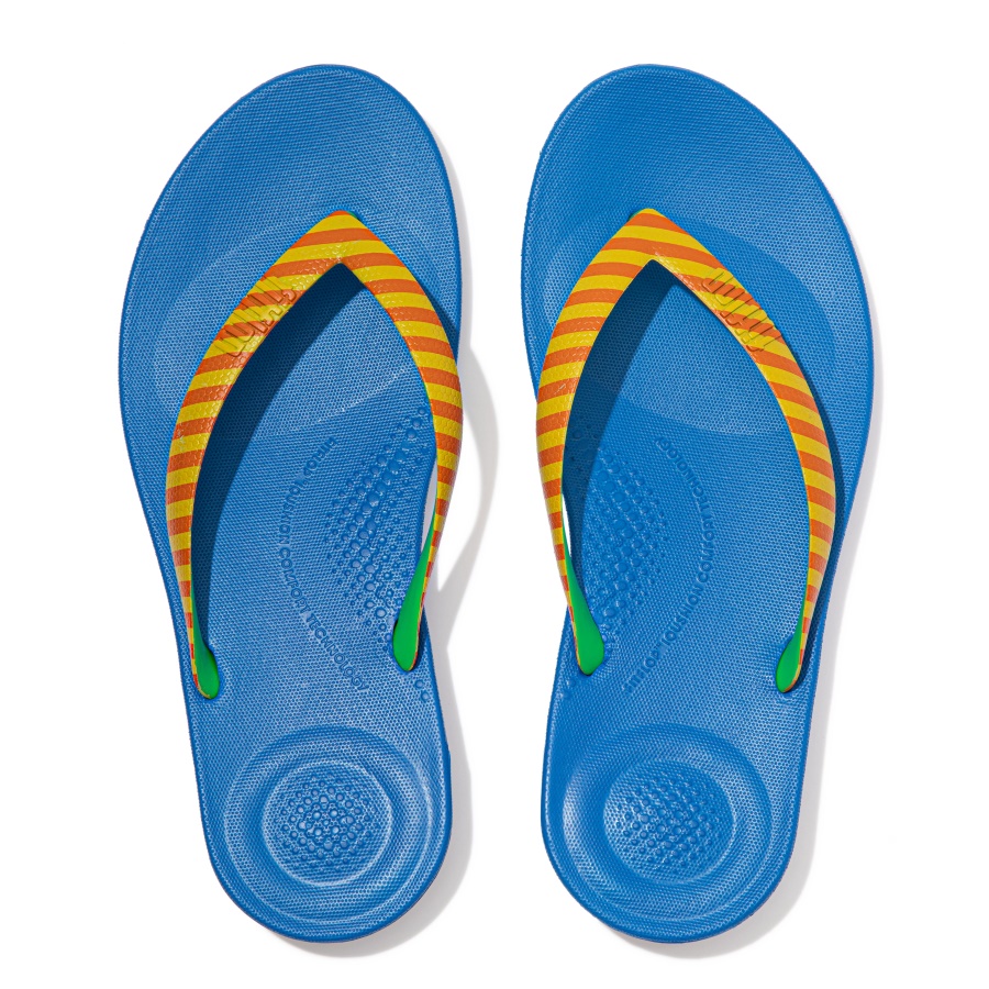 Fitflop iQUSHION X YINKA ILORI Mens Flip-Flops Yellow-Red Alert