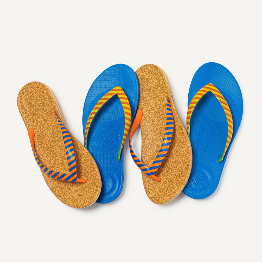 Fitflop iQUSHION X YINKA ILORI Mens Flip-Flops Yellow-Red Alert