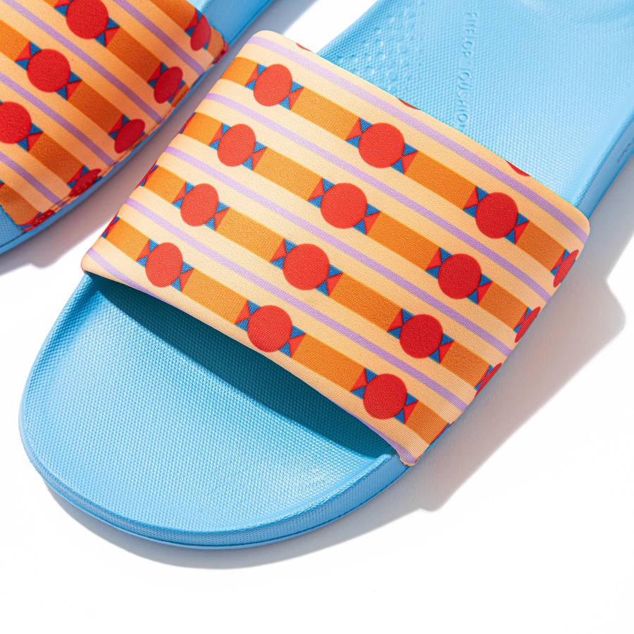 Fitflop iQUSHION X YINKA ILORI Water-Resistant Slides Orange-Pepper