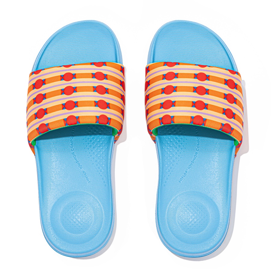 Fitflop iQUSHION X YINKA ILORI Water-Resistant Slides Orange-Pepper