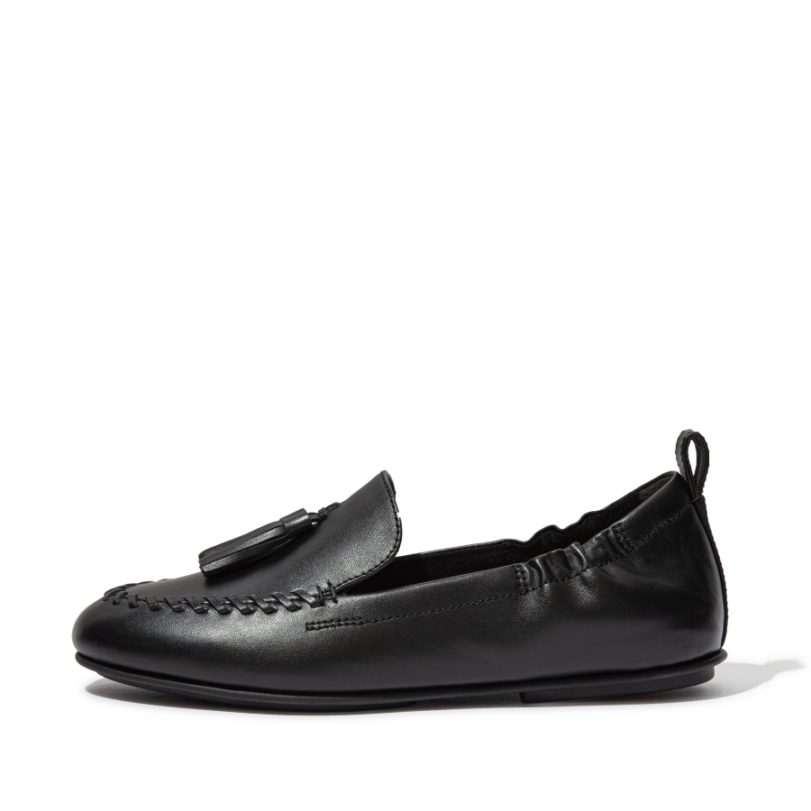 Fitflop ALLEGRO Tassel Leather Loafers All Black