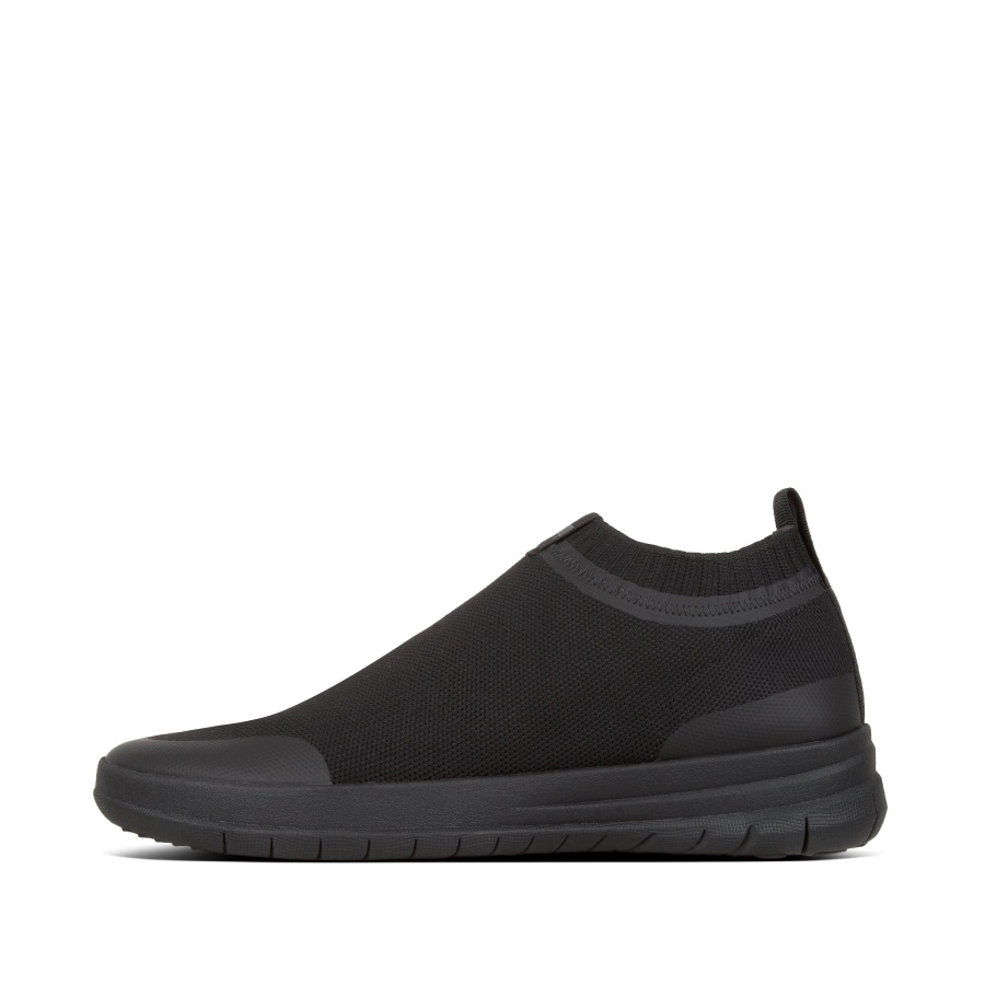 Fitflop üBERKNIT Mens Slip-On Sneakers All Black