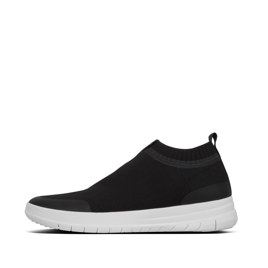 Fitflop üBERKNIT Mens Slip-On Sneakers Black White