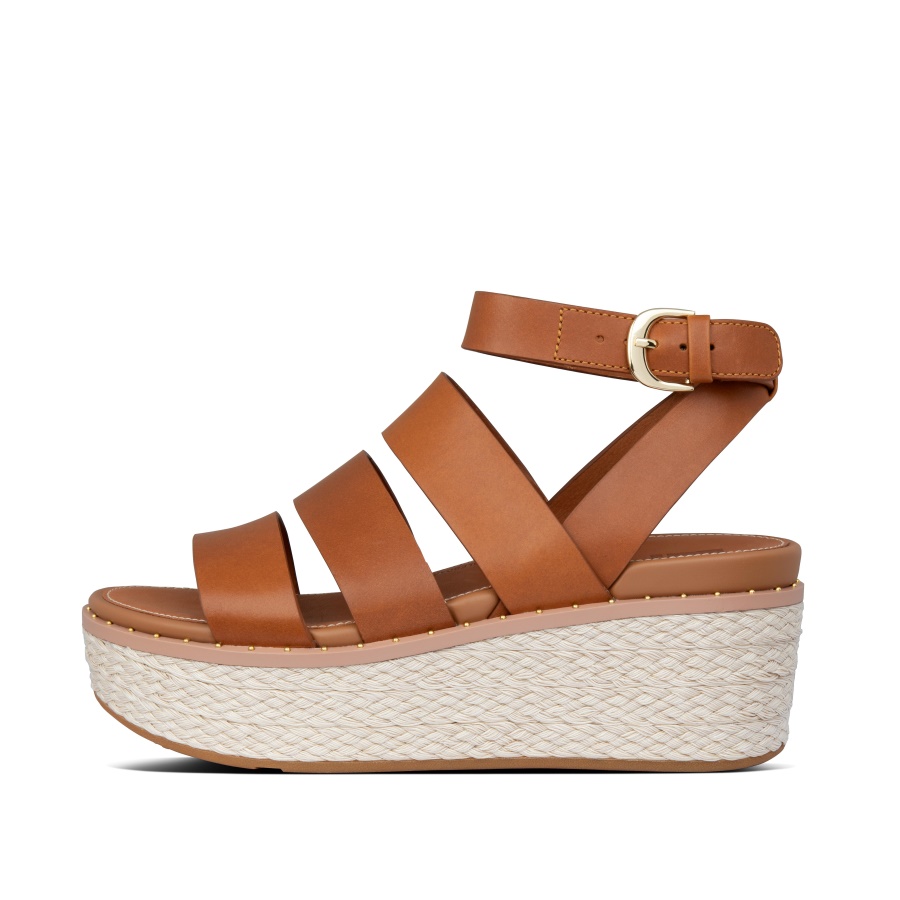 Fitflop ELOISE Espadrille Wedge Sandals Light Tan