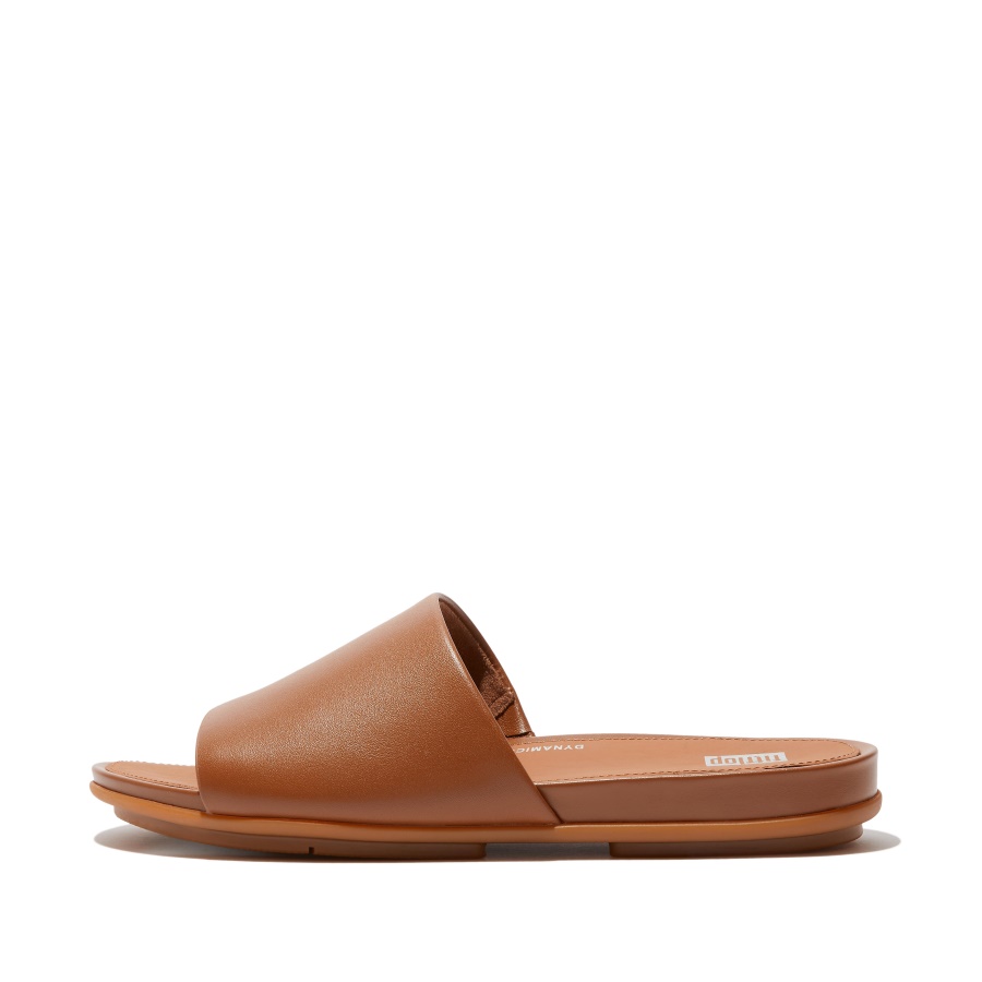 Fitflop GRACIE Leather Slides Light Tan