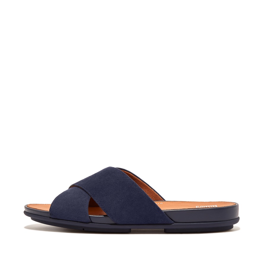 Fitflop GRACIE Suede Cross Slides Midnight Navy