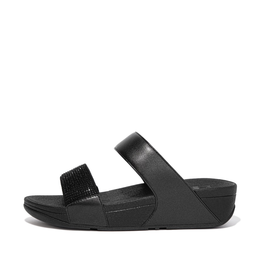 Fitflop LULU Crystal Slides All Black