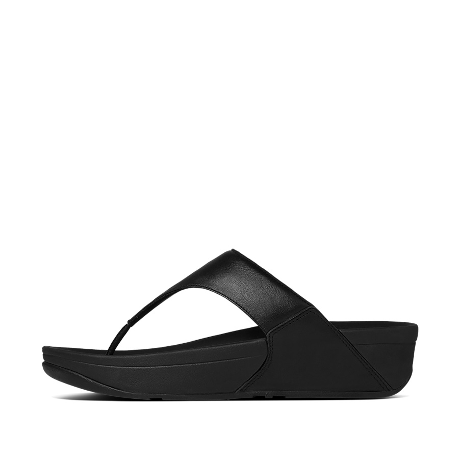 Fitflop LULU Leather Toe-Post Sandals Black