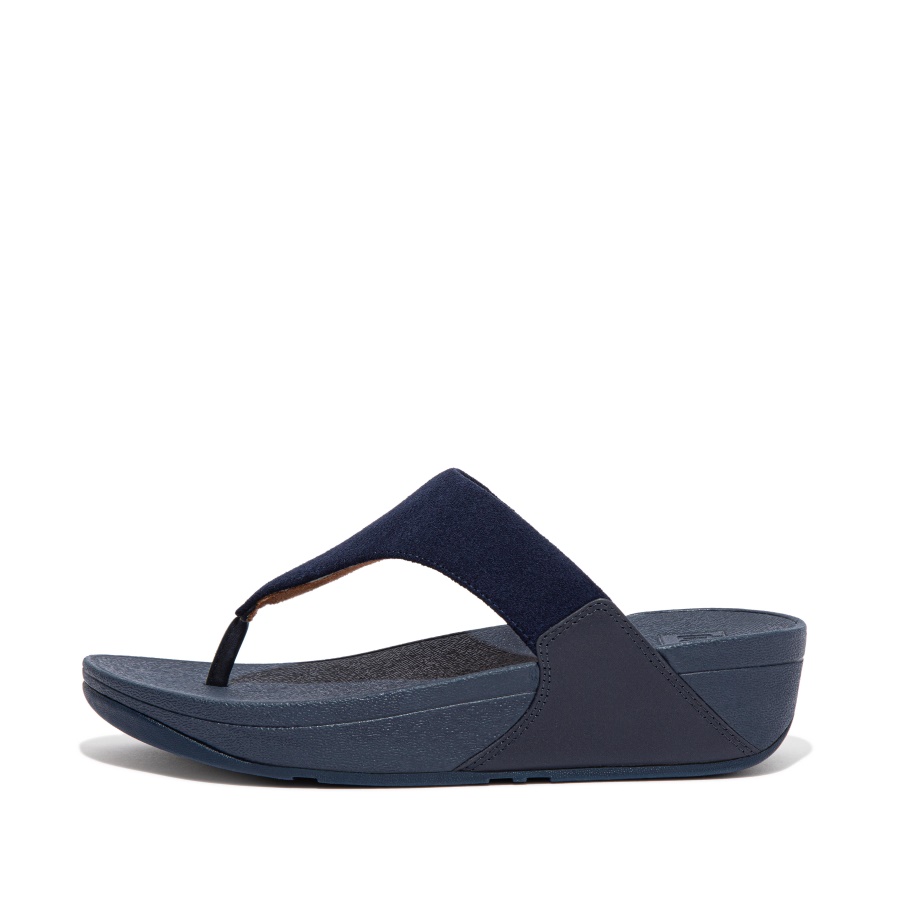 Fitflop LULU Suede Toe-Post Sandals Midnight Navy