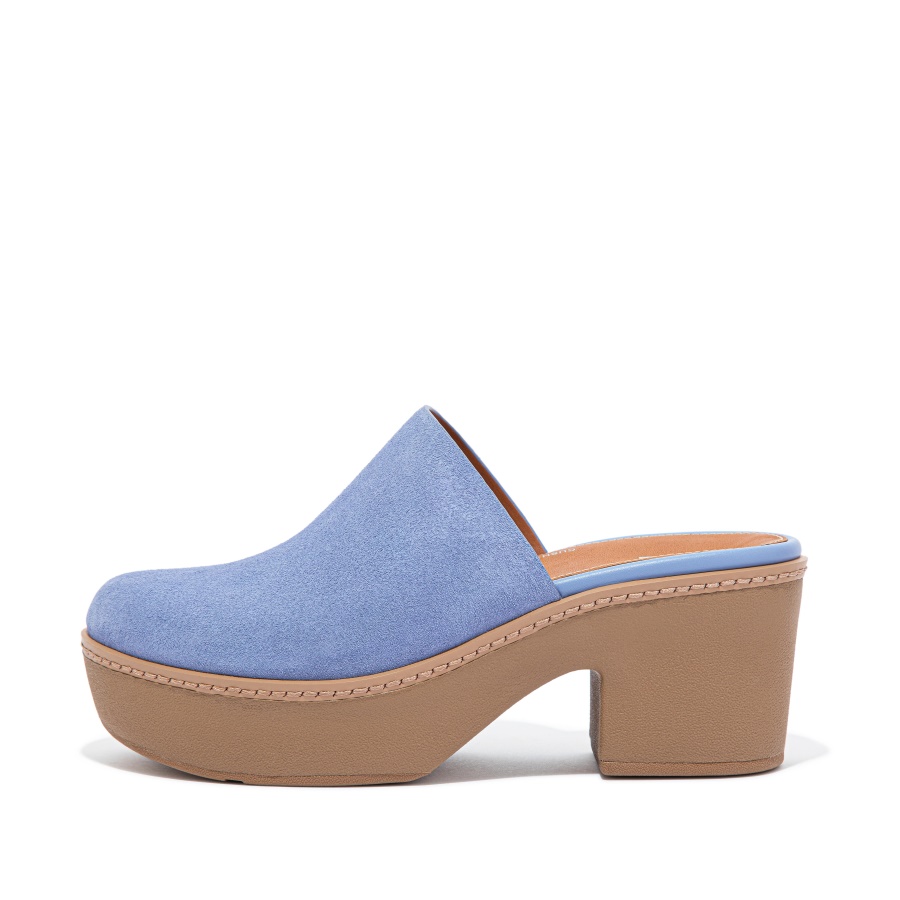 Fitflop PILAR Suede Mule Platforms Wild Lavender