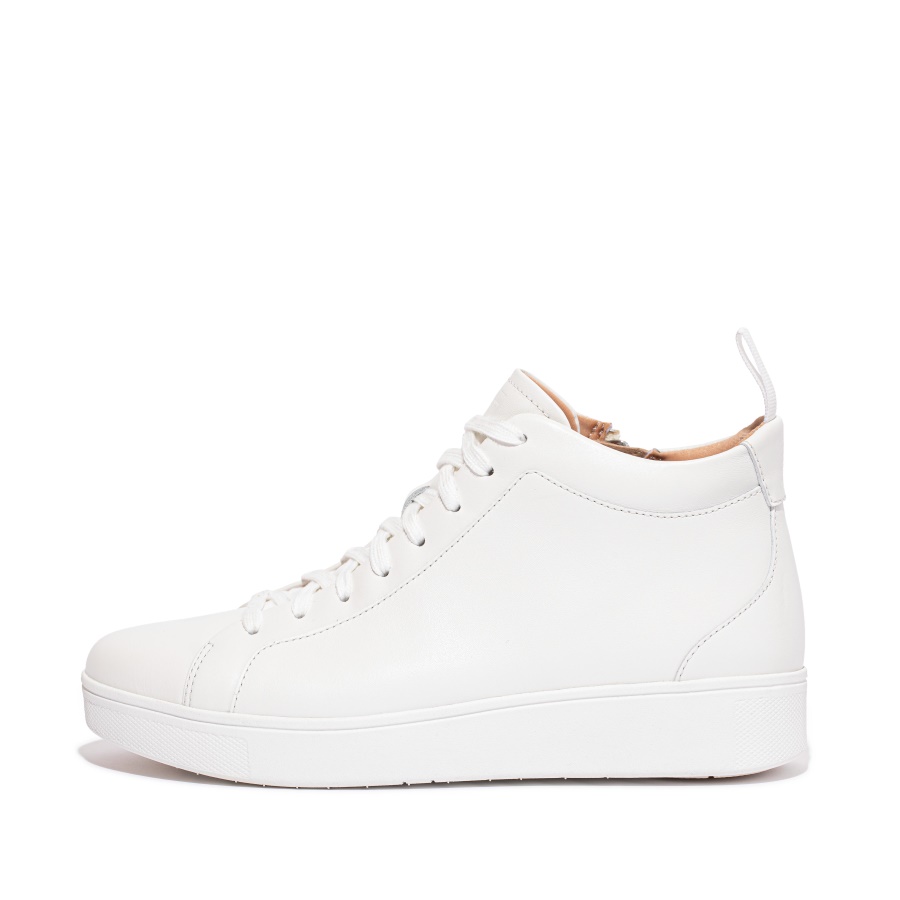 Fitflop RALLY Leather High-Top Sneakers Urban White