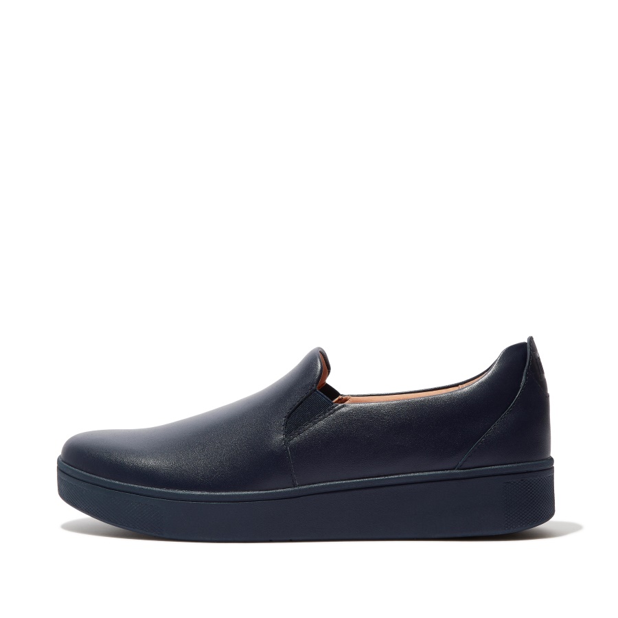 Fitflop RALLY Leather Slip-On Skate Sneakers All Navy