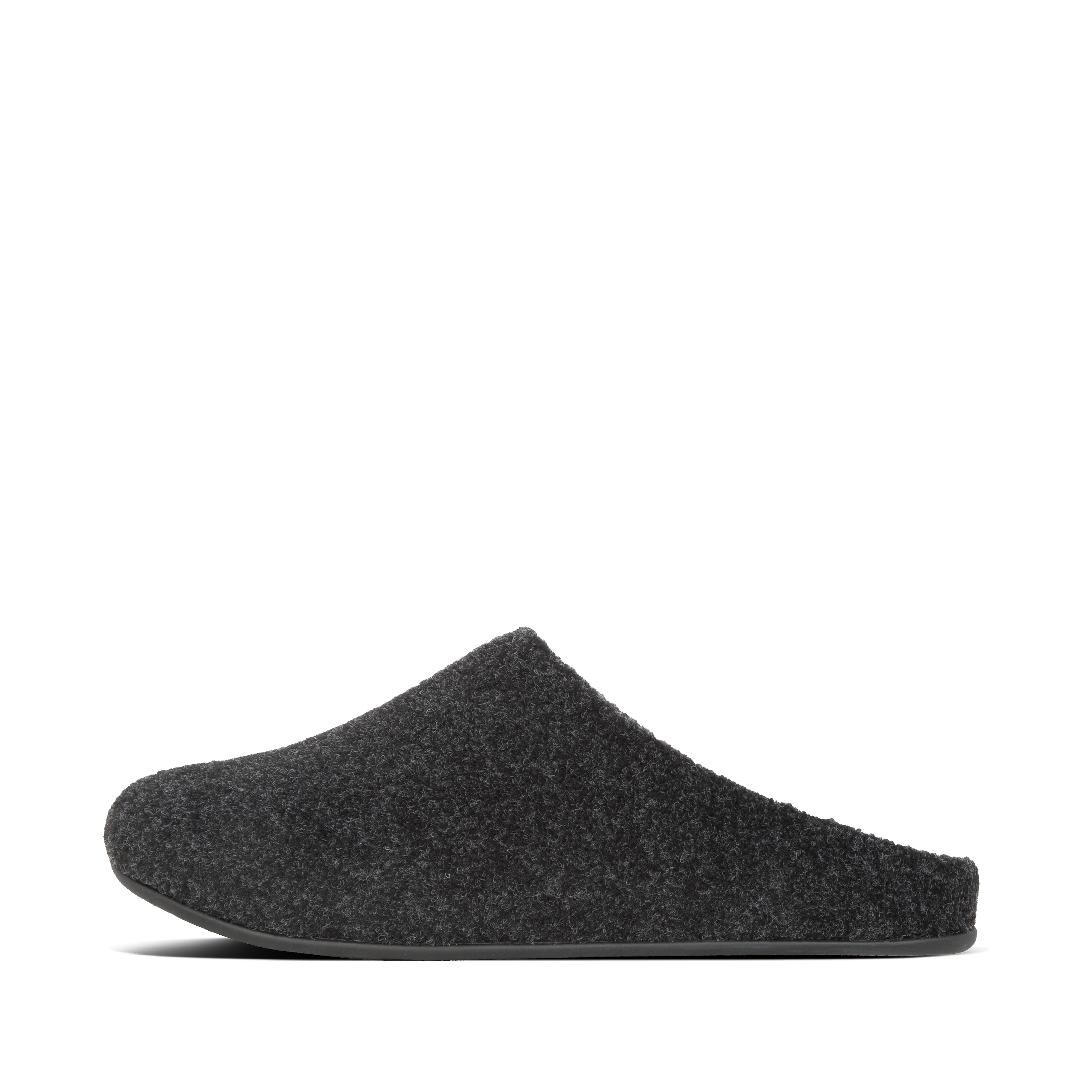 Fitflop SHOVE Mens Felt Slippers All Black