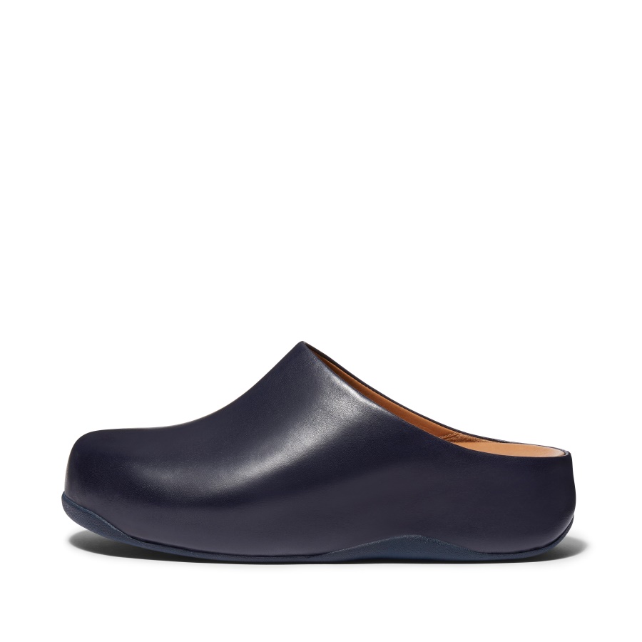 Fitflop SHUV Leather Clogs Midnight Navy