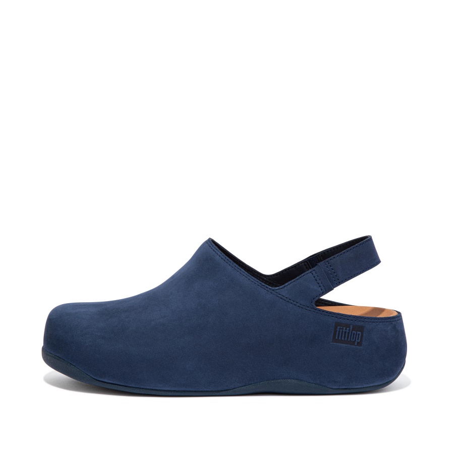 Fitflop SHUV Nubuck Back-Strap Clogs Midnight Navy