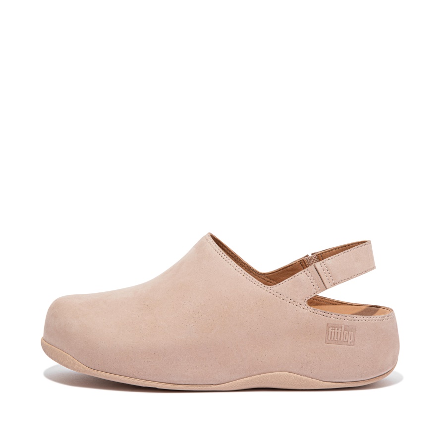 Fitflop SHUV Nubuck Back-Strap Clogs Naked Pink