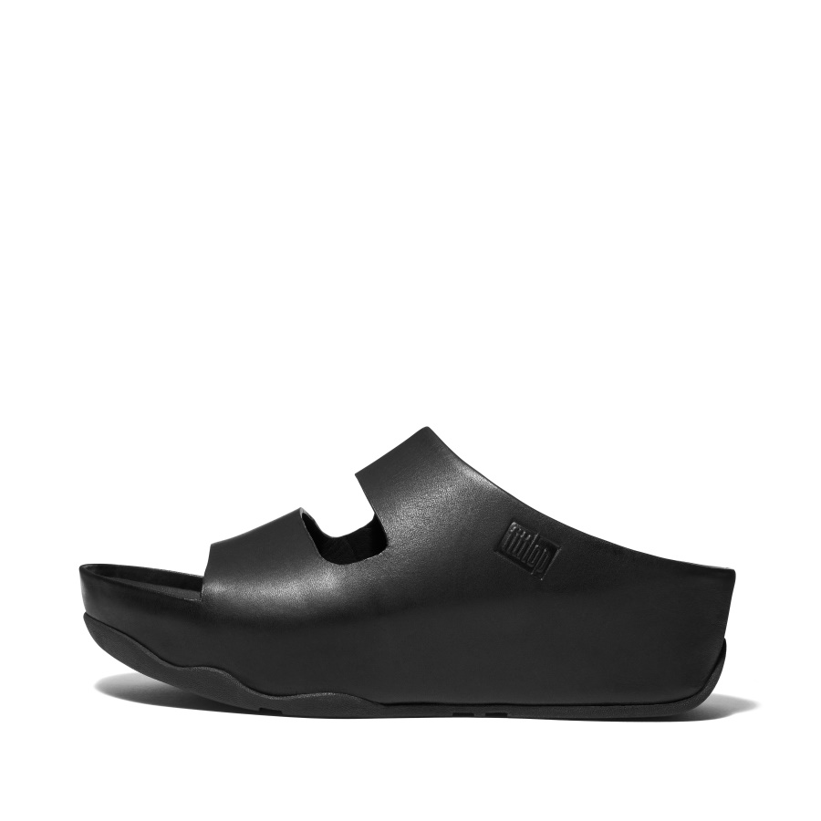 Fitflop SHUV Two-Bar Leather Slides All Black