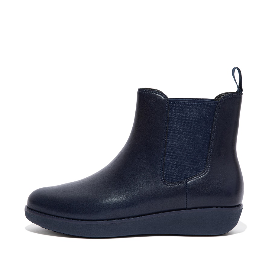 Fitflop SUMI Waterproof Leather Chelsea Boots Midnight Navy