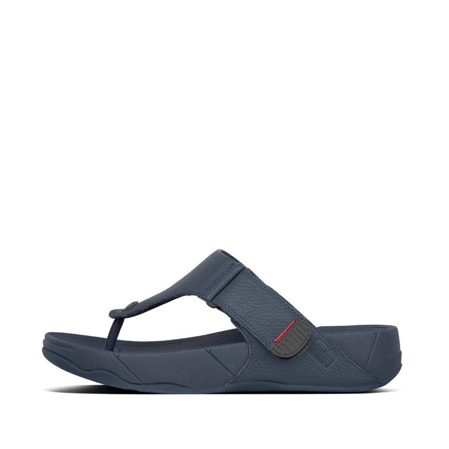 Fitflop TRAKK II Mens Leather Toe-Post Sandals Navy