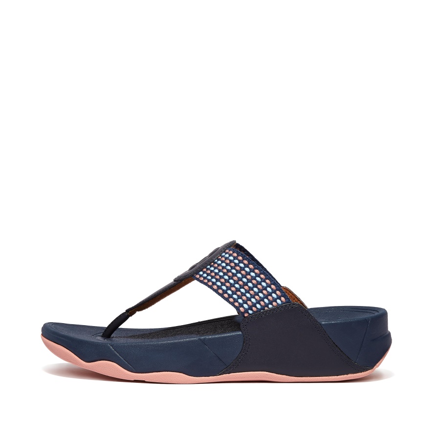 Fitflop WALKSTAR Finestripe Toe-Post Sandals Midnight Navy