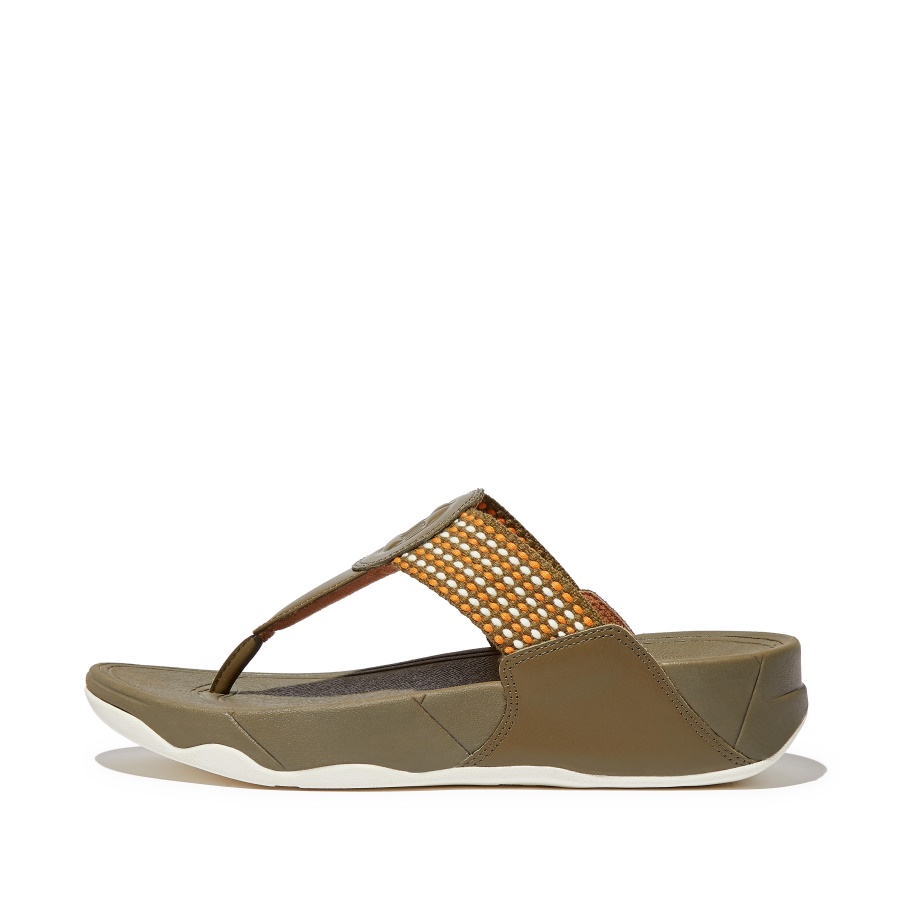 Fitflop WALKSTAR Finestripe Toe-Post Sandals Mossy Mix