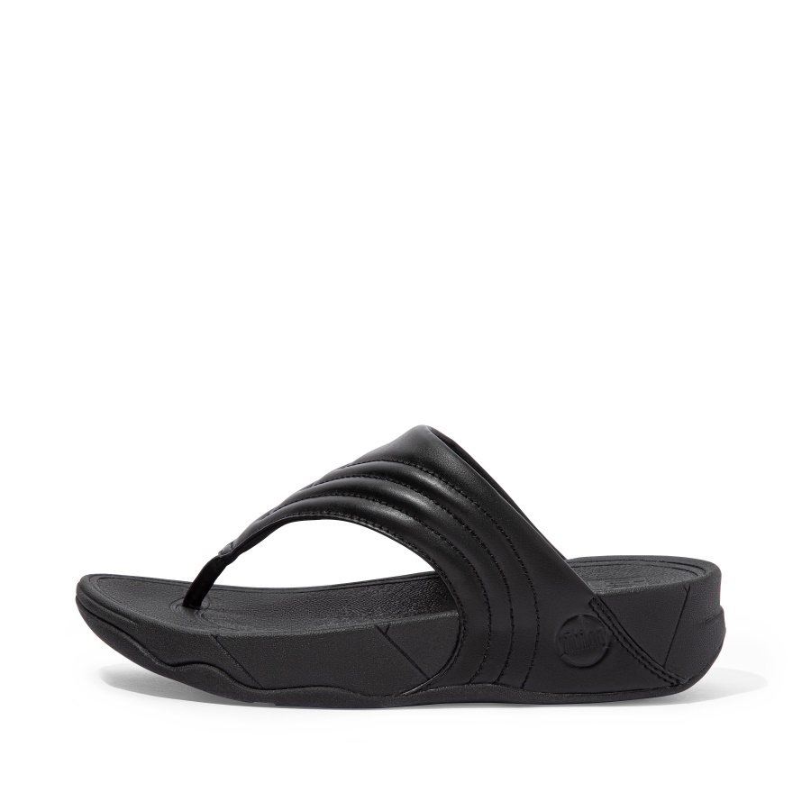 Fitflop WALKSTAR Leather Toe-Post Sandals All Black