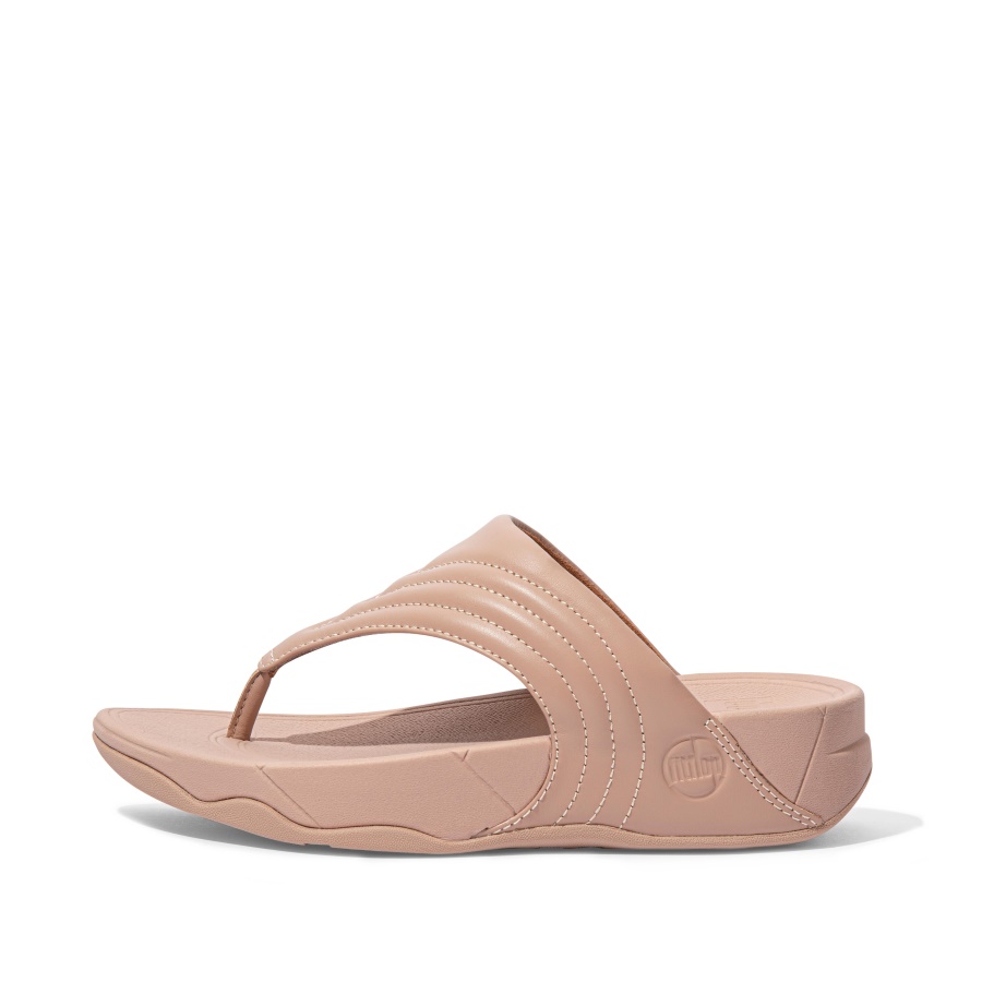 Fitflop WALKSTAR Leather Toe-Post Sandals Naked Pink