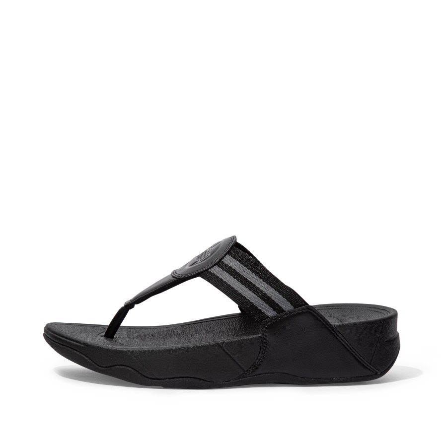 Fitflop WALKSTAR Webbing Toe-Post Sandals All Black