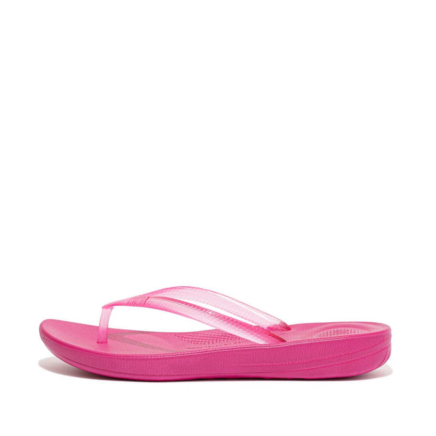 Fitflop iQUSHION Transparent Flip-Flops Fuchsia Rose