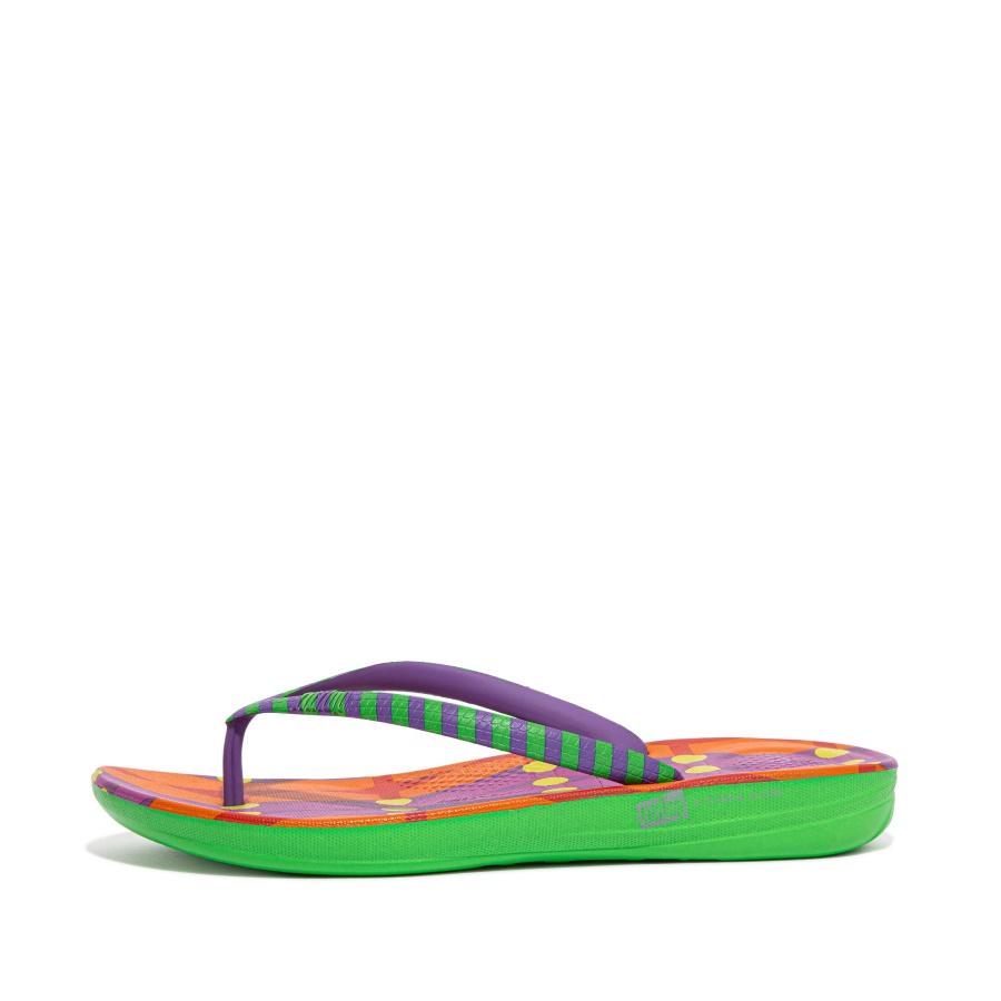 Fitflop iQUSHION X YINKA ILORI Flip-Flops Green-Lilac